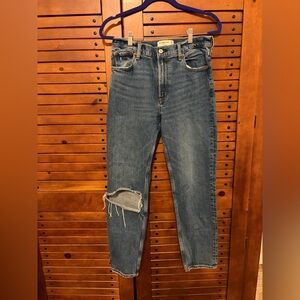 Abercrombie & Fitch The Mom High Rise Distressed Women Jeans